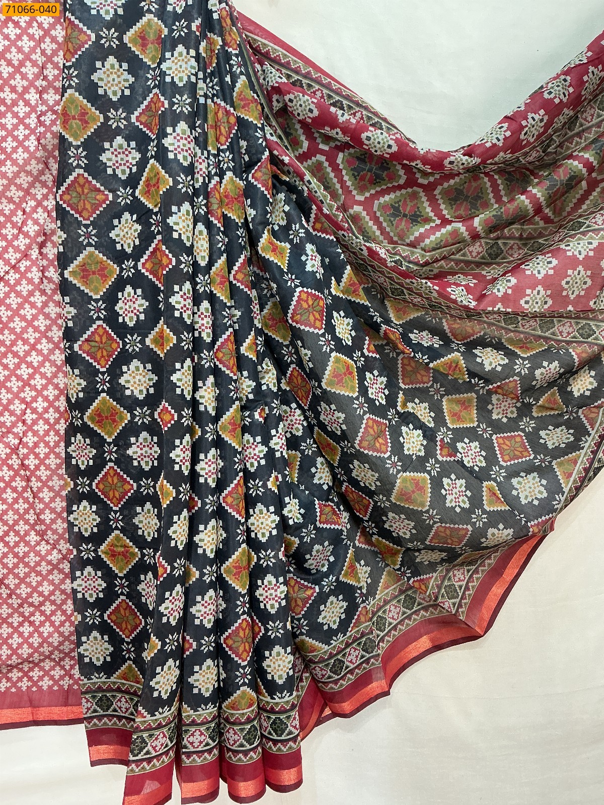 Black Chanderi fancy silk sarees