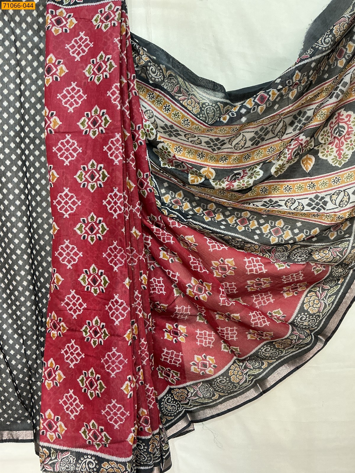 Red Chanderi fancy silk sarees