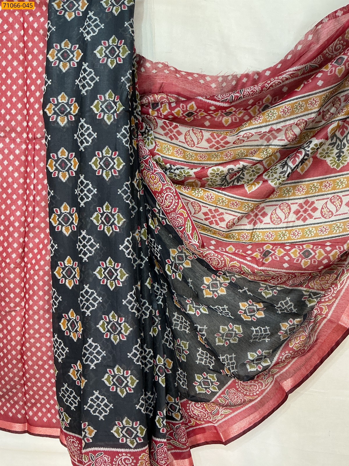 Black Chanderi fancy silk sarees