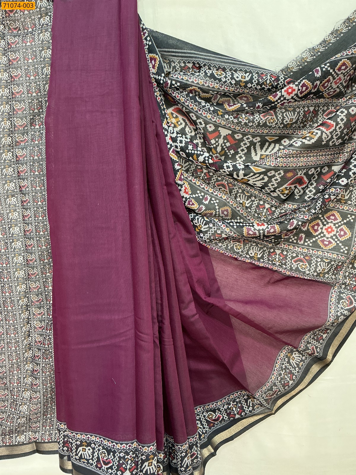 Wine Fancy chanderi silk saree
