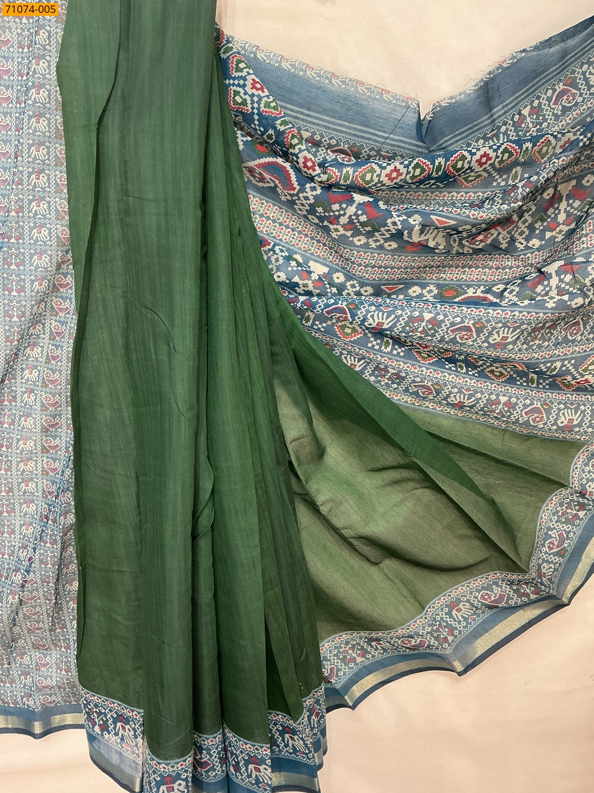Dark Green Fancy chanderi silk saree
