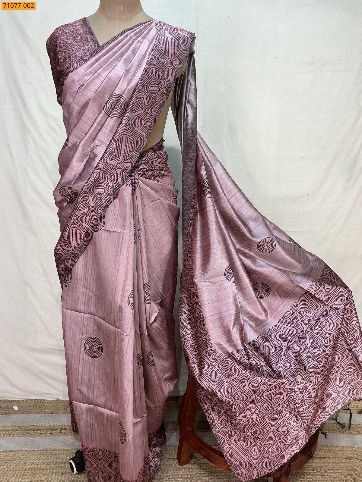 Light pink Soft Linen Silk Saree
