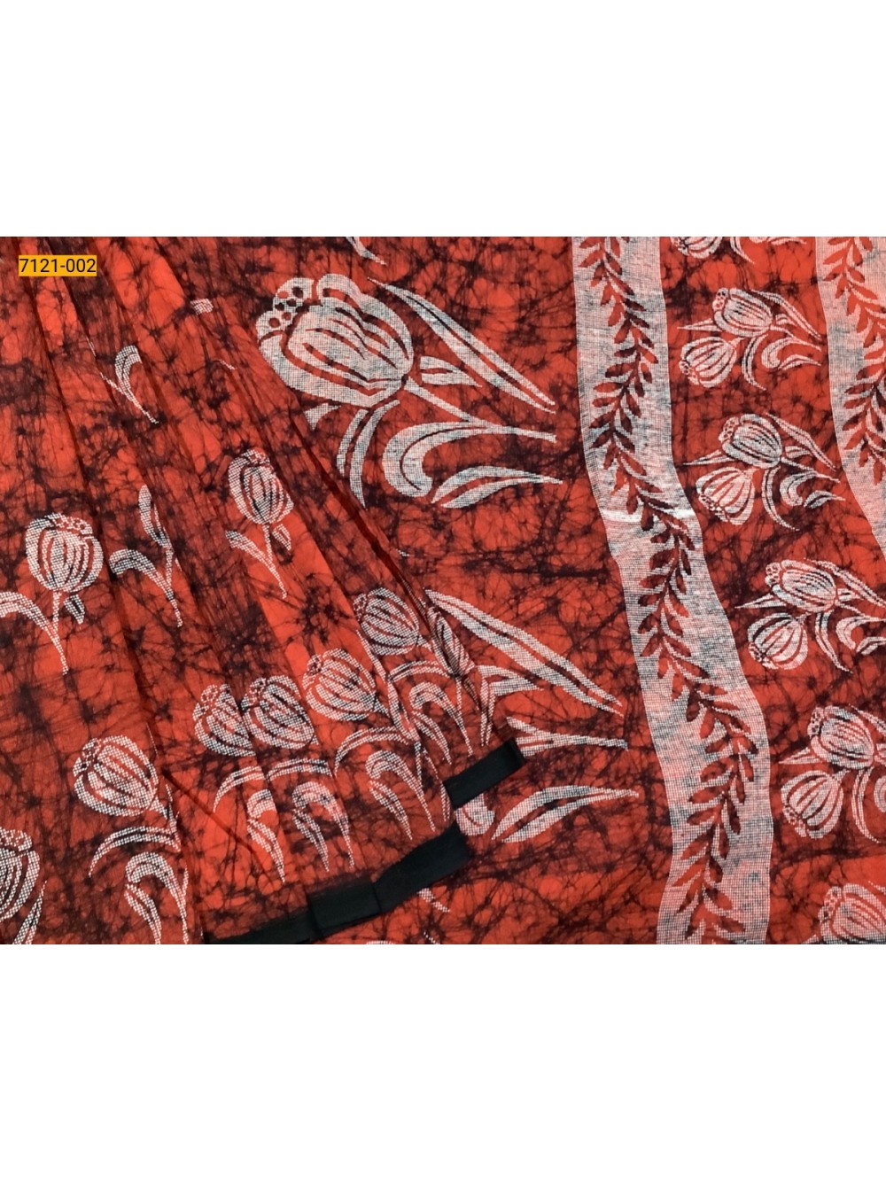 Red Pure Soft Wax Mul Mul Cotton Saree