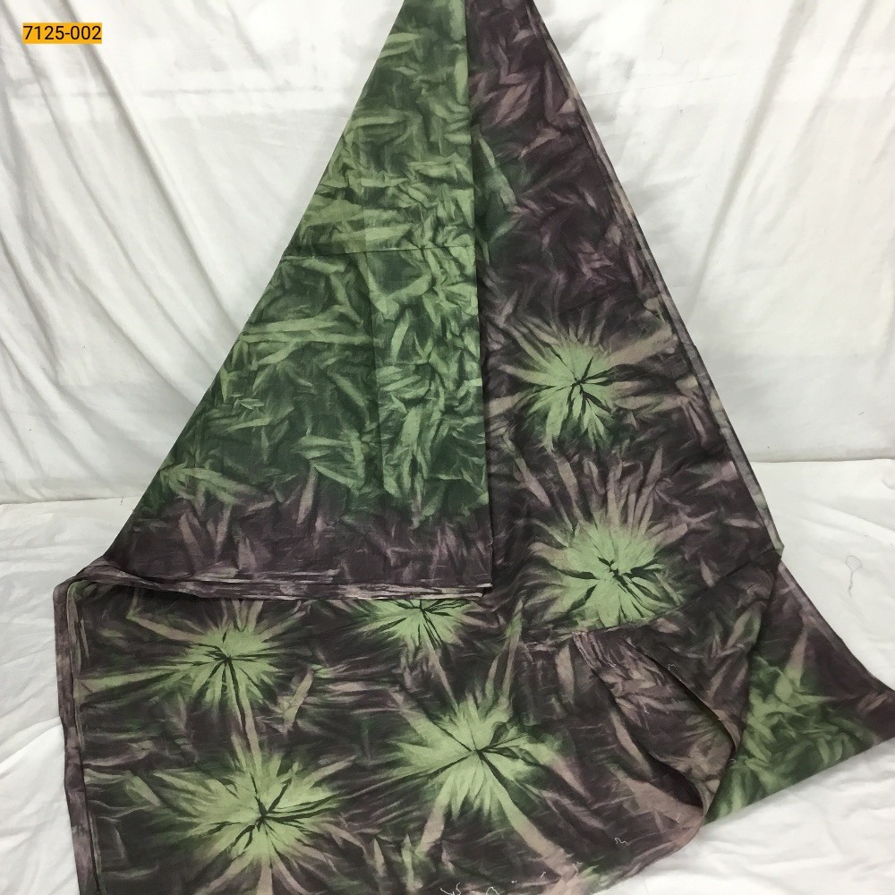 Green Leaf Printed Cotton Saree
