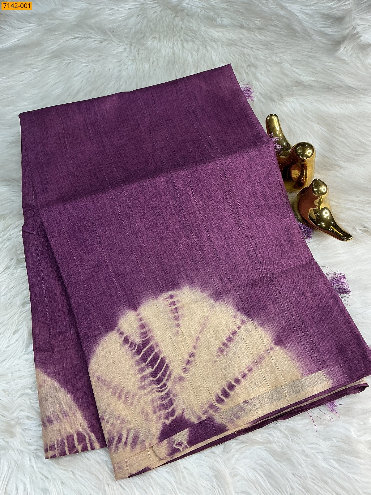 Purple Fancy shibori silk printed sarees