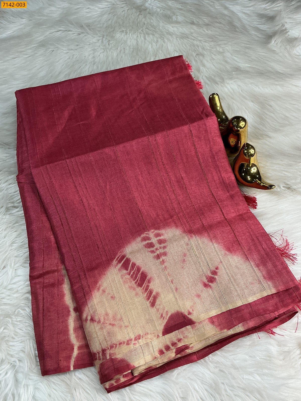 Pink Fancy shibori silk printed sarees