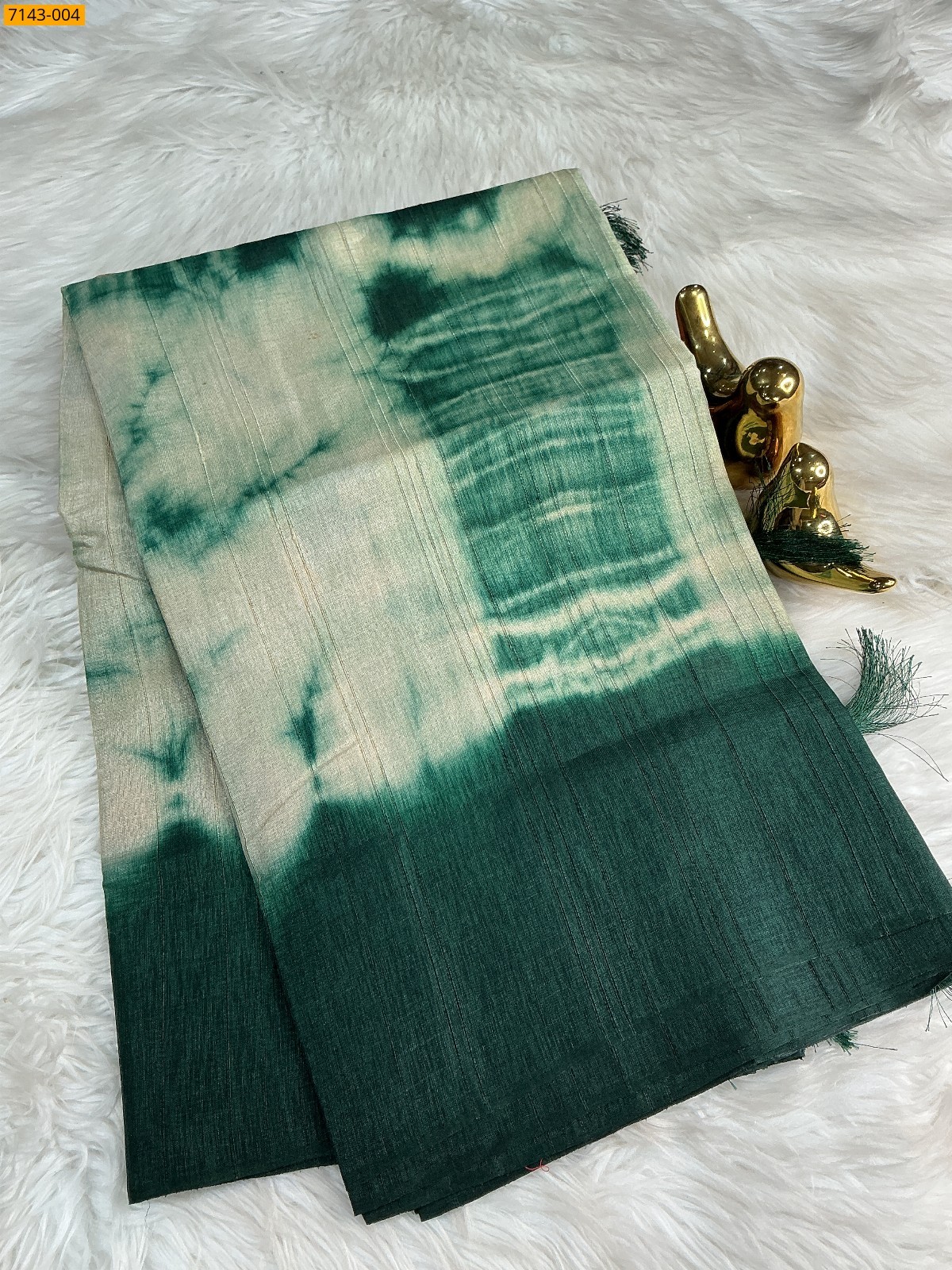 Dark Green Fancy shibori silk printed sarees