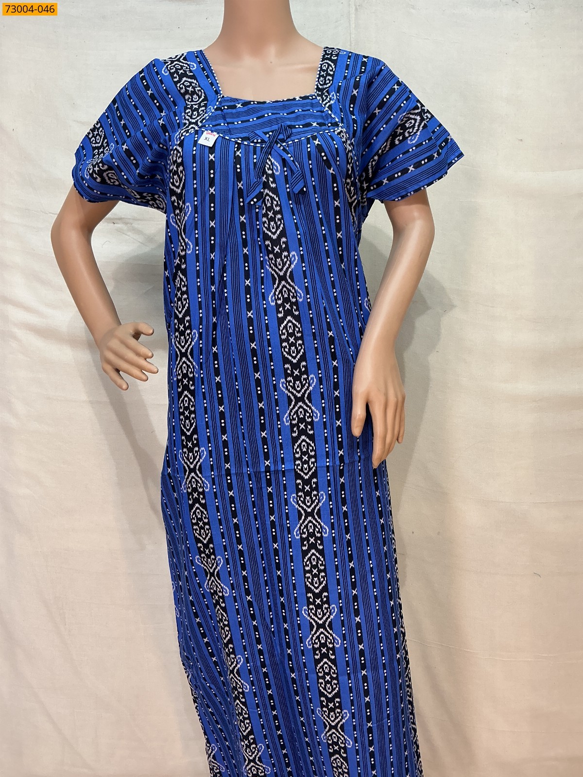 Blue Cotton Printed Galaxy Nighty
