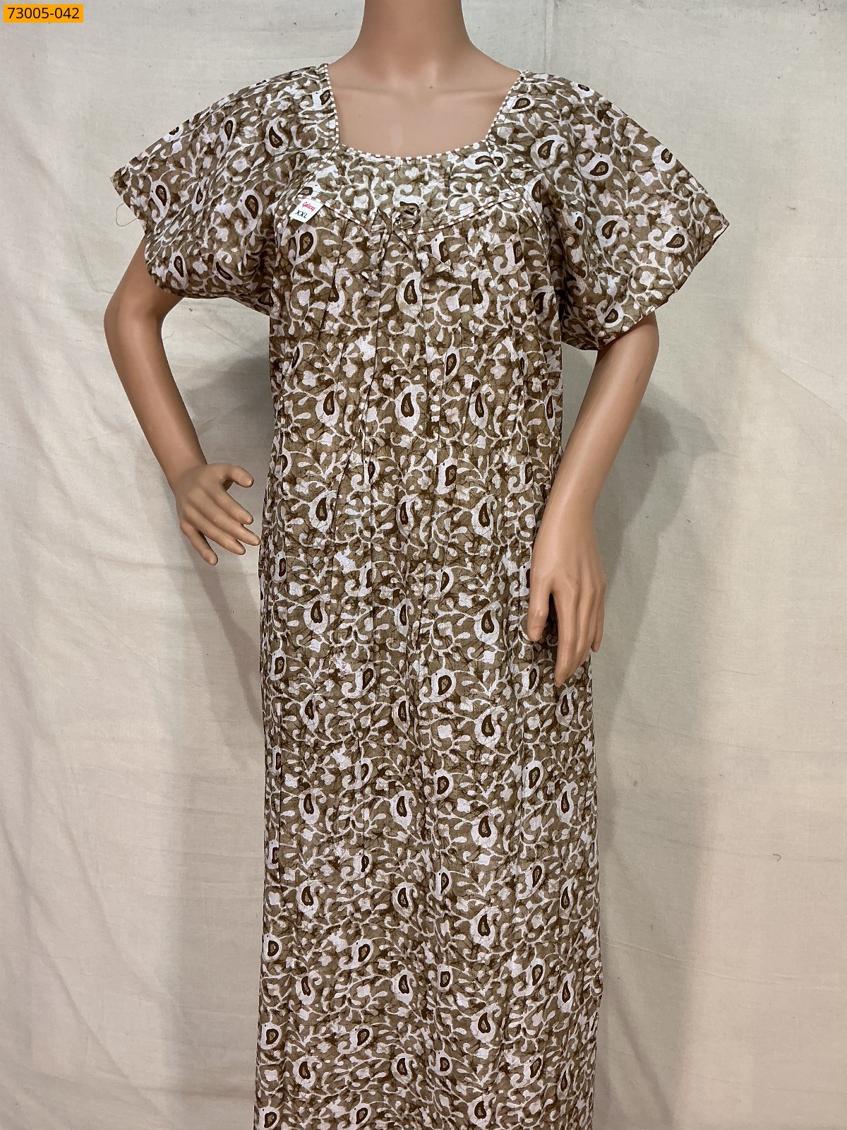 Brown Cotton Printed Galaxy Nighty