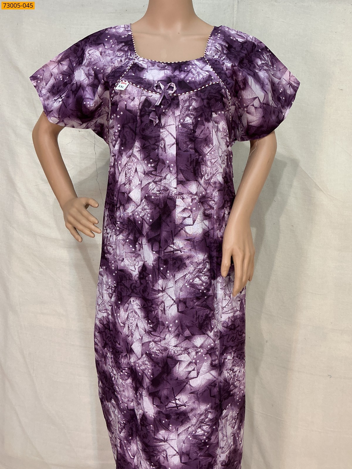 Lavendar Cotton Printed Galaxy Nighty