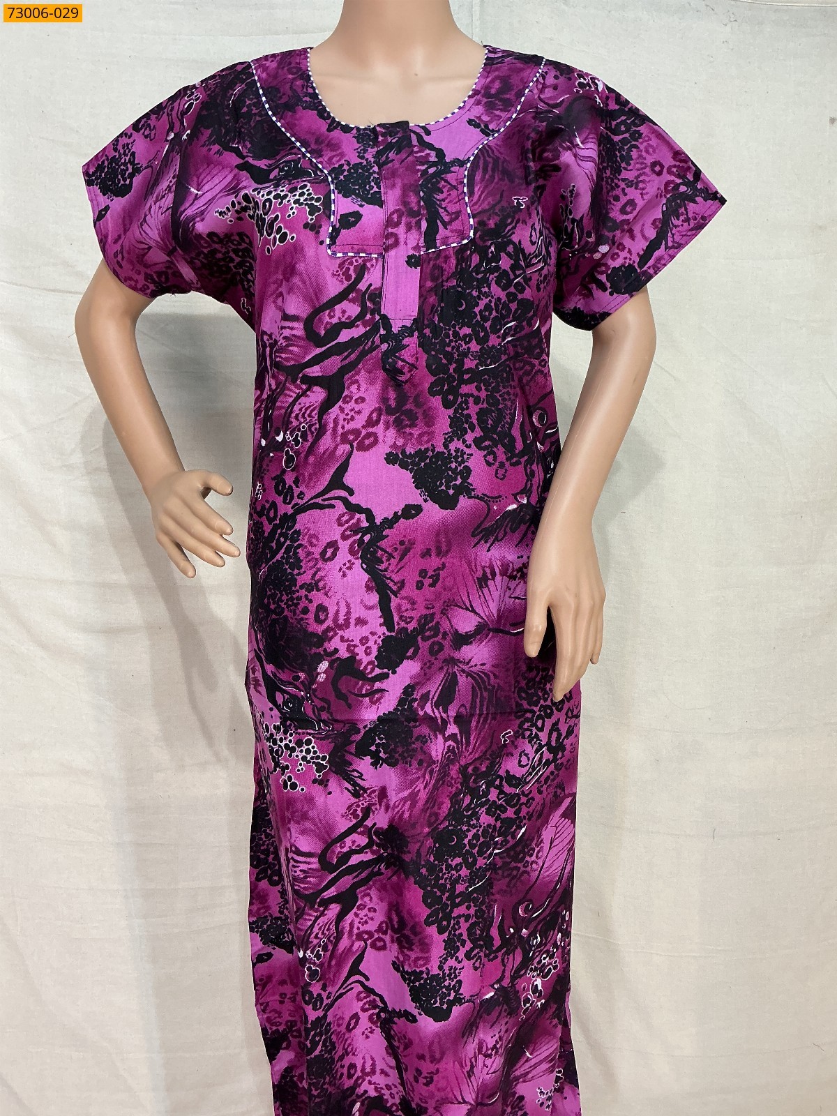 Lavendar Cotton Printed Galaxy Nighty