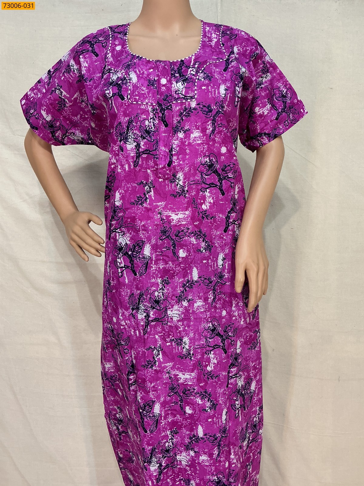 Rose Cotton Printed Galaxy Nighty
