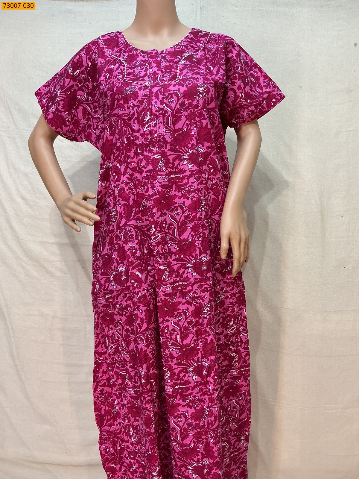 Rose Cotton Printed Galaxy Nighty