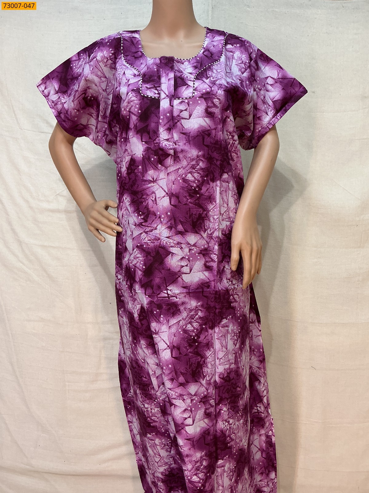 Lavendar Cotton Printed Galaxy Nighty