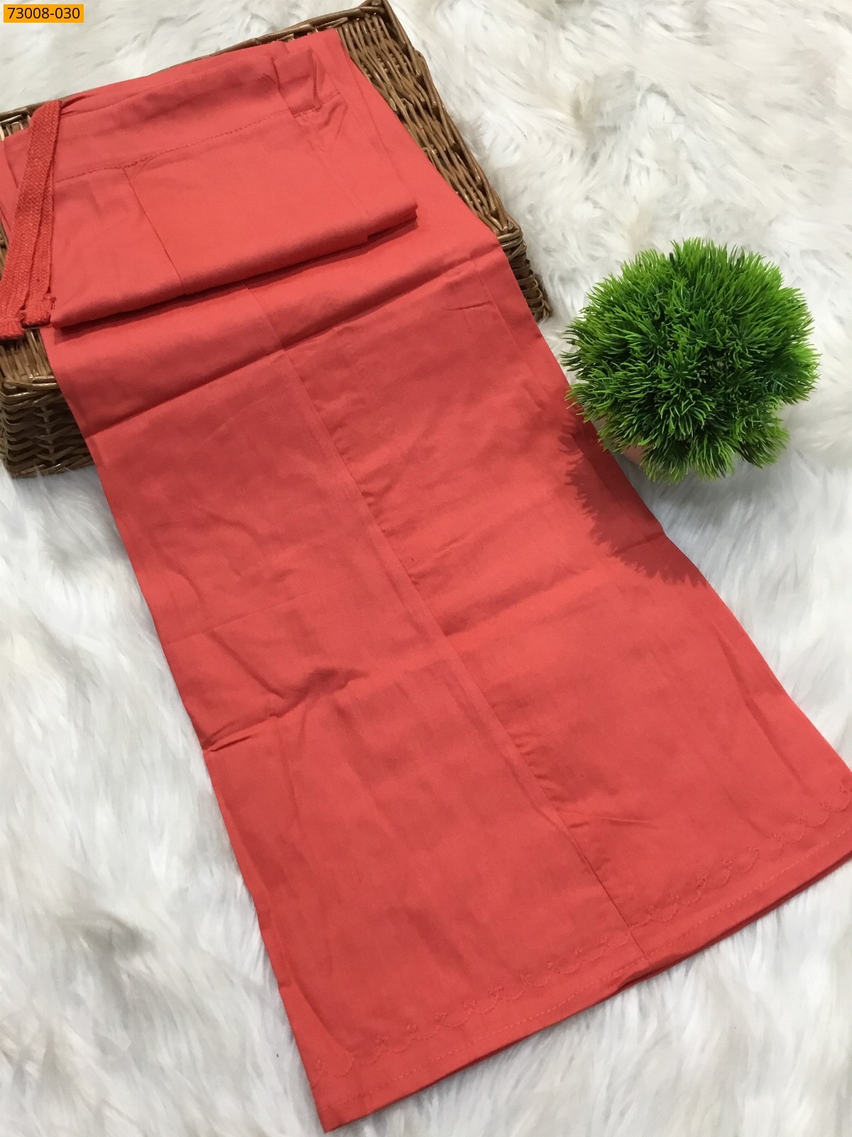 Light Red Hansa cotton inskirt- 7 part