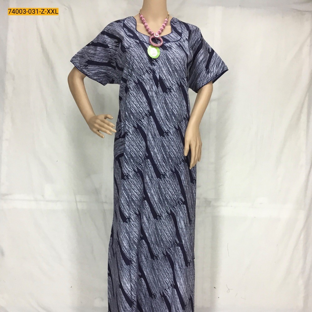 Blue Mangai Cotton printed Nighty-XXL