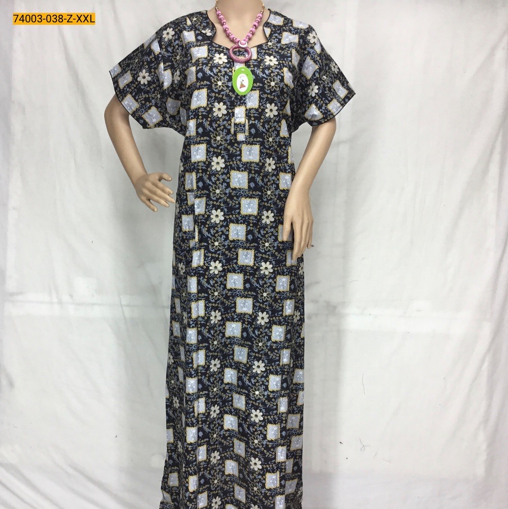 Blue Mangai Cotton printed Nighty-XXL