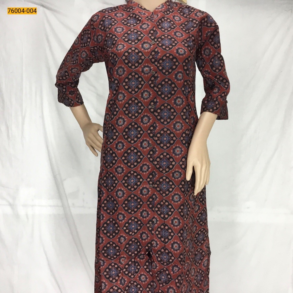 Red Mulmul Cotton Kurti