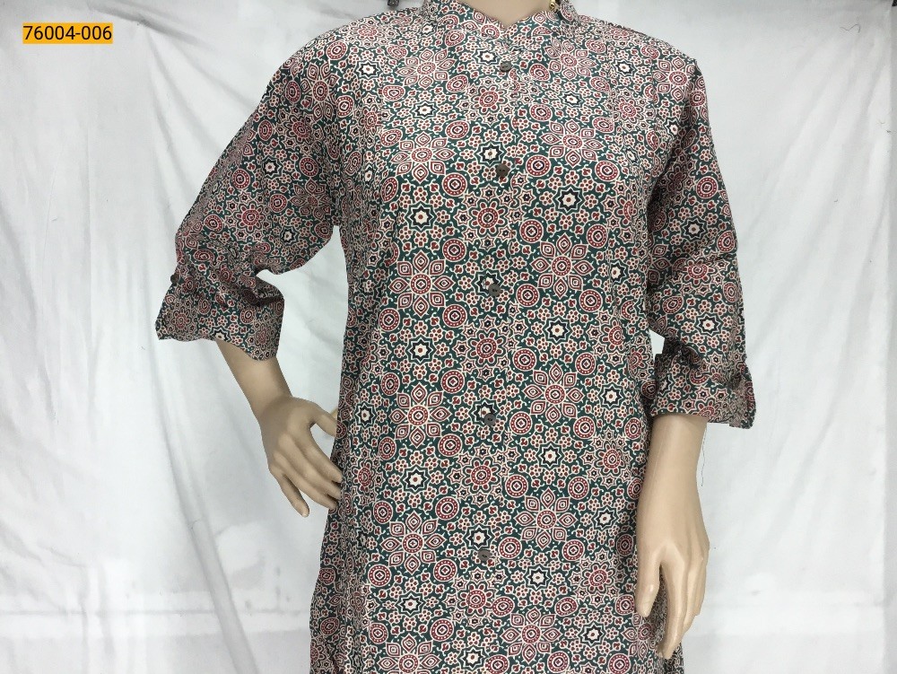 Green Mulmul Cotton Kurti