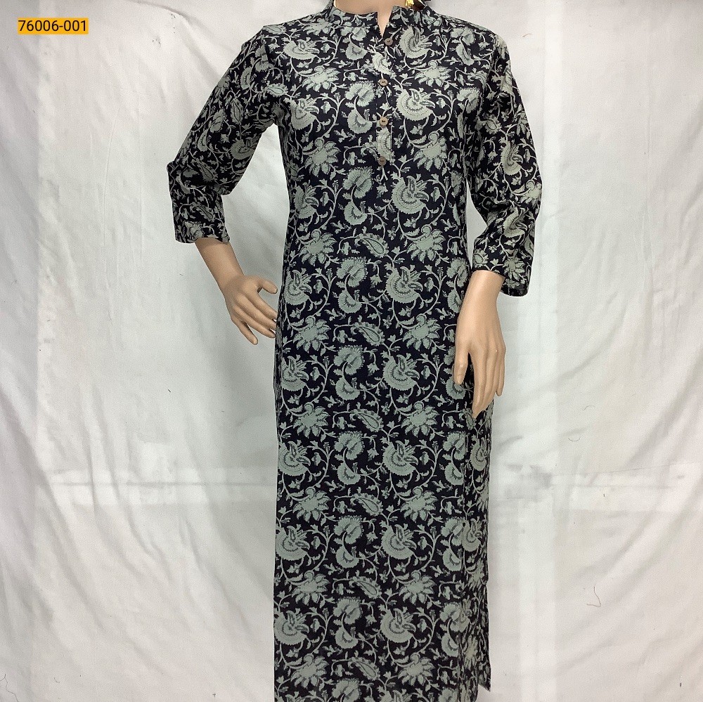 Black Mulmul Cotton Kurti