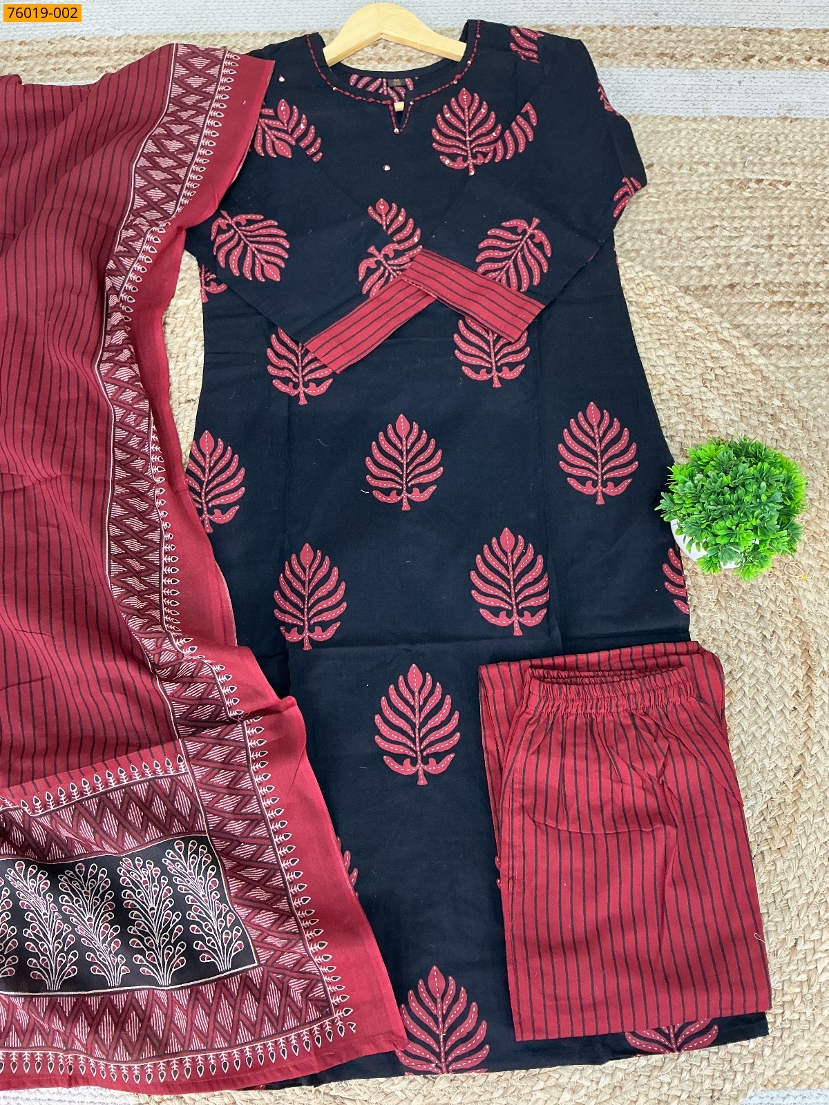 Black Premium Cotton Salwar Stitched Suit