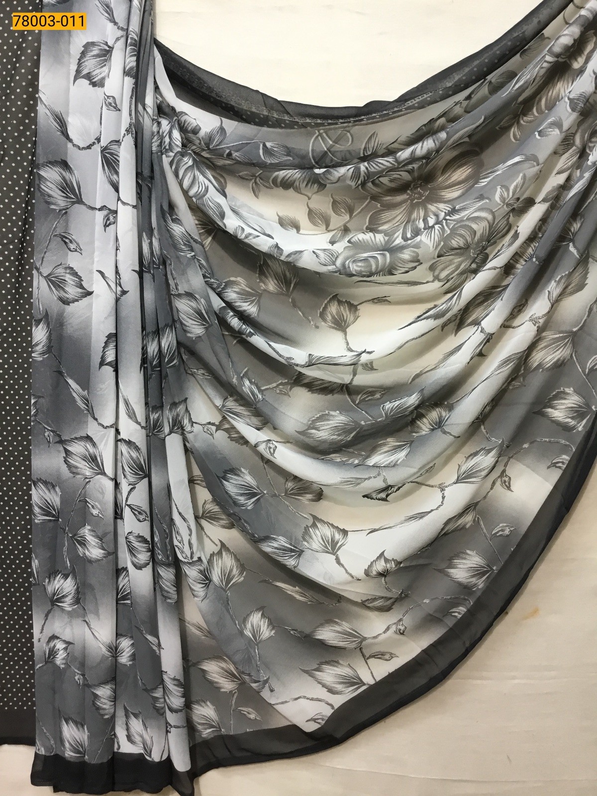 Black chiffon printed sarees