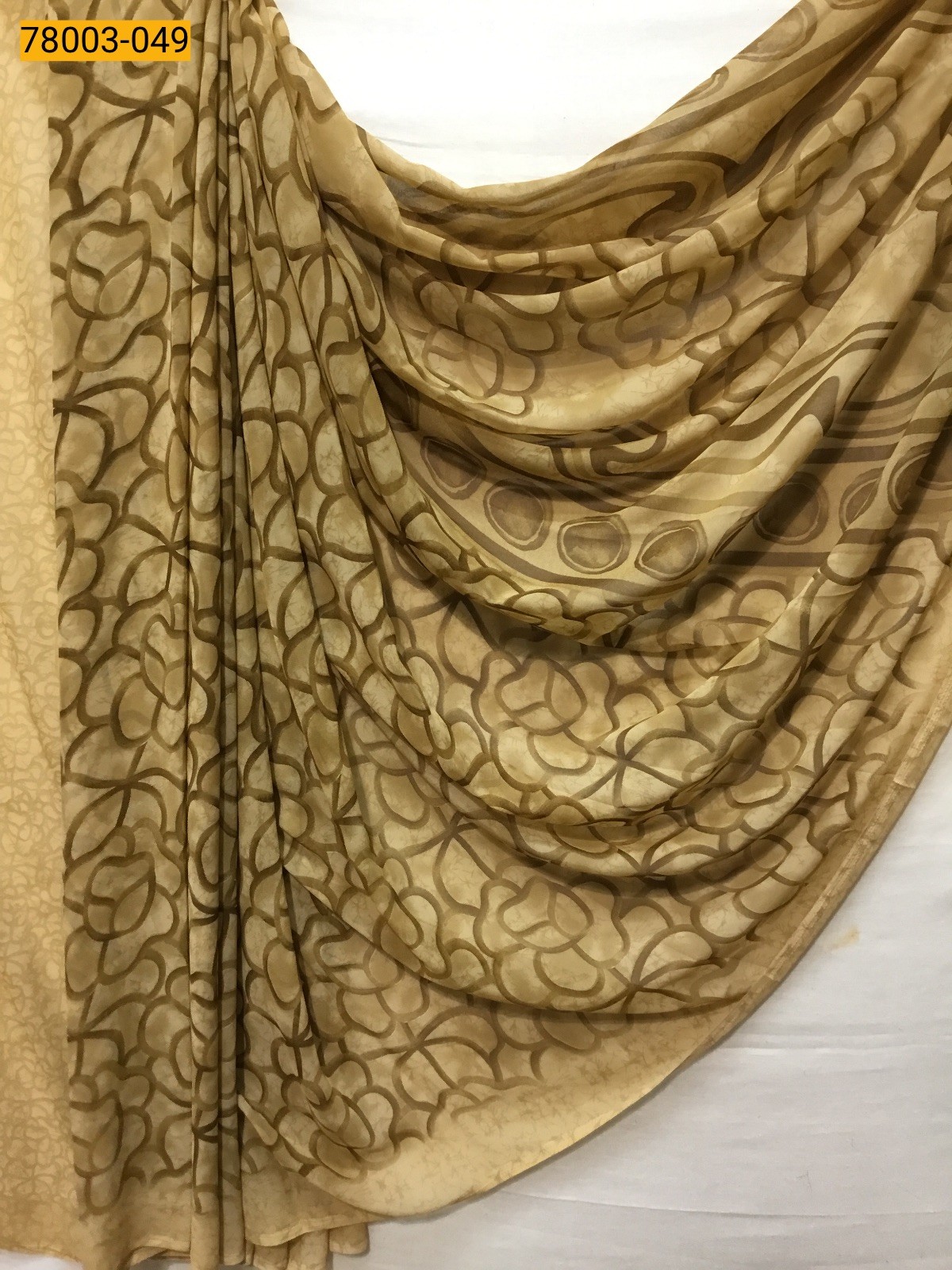 Light Sandal chiffon printed sarees