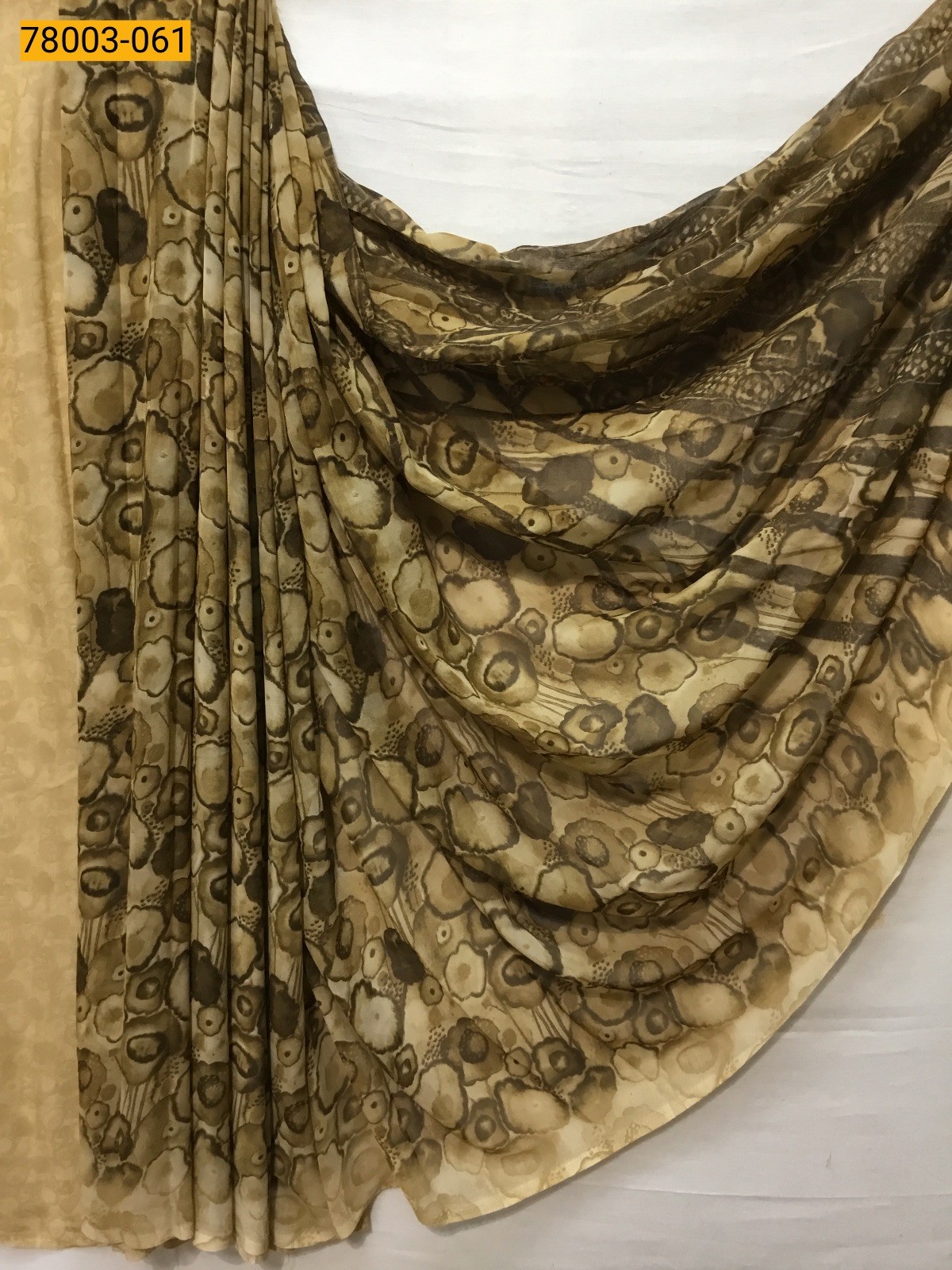 Light Brown chiffon printed sarees