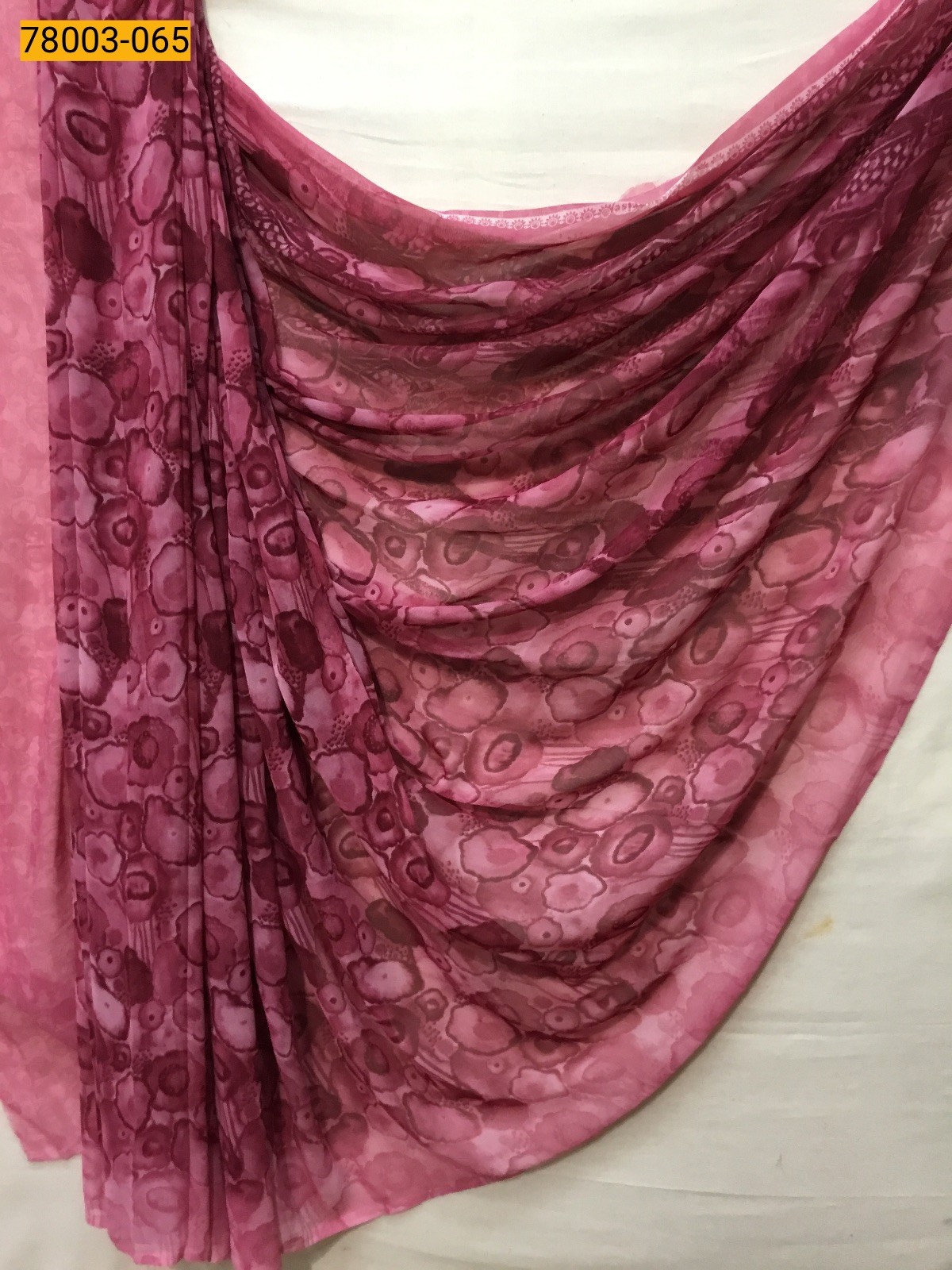 Pink chiffon printed sarees