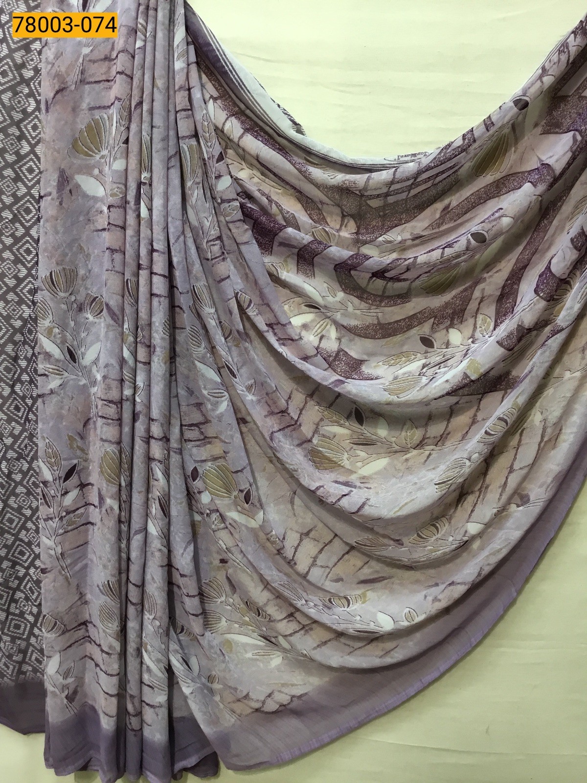 Light Purple chiffon printed sarees