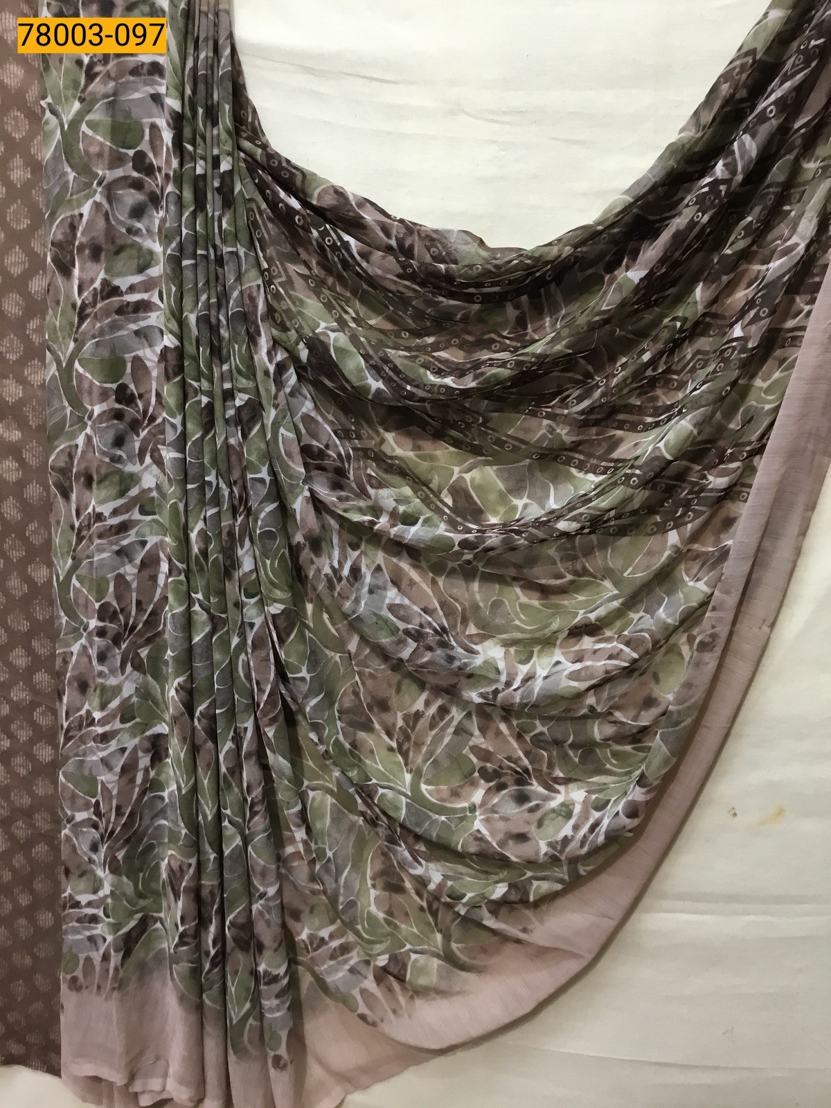 Light Brown chiffon printed sarees