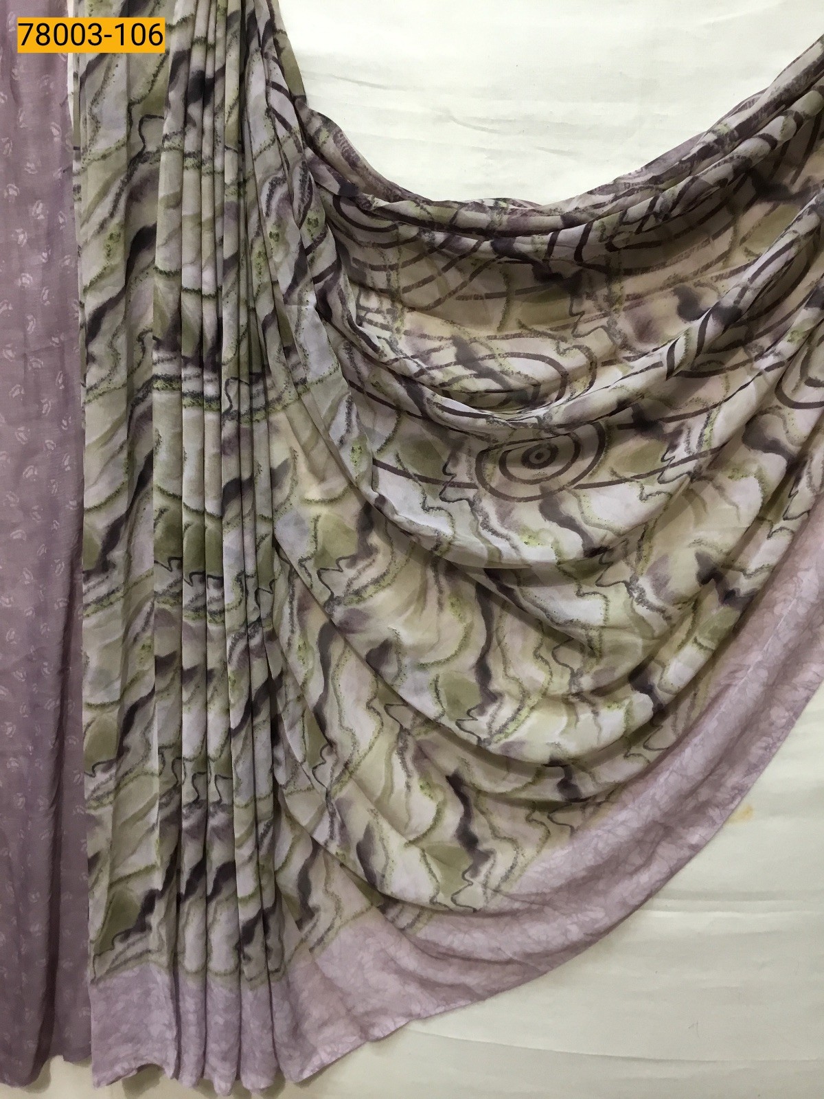 Purple chiffon printed sarees