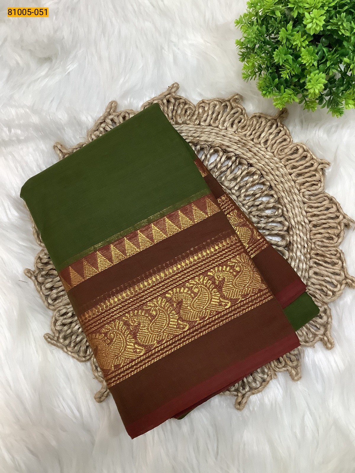 Green Chettinadu Cotton Saree