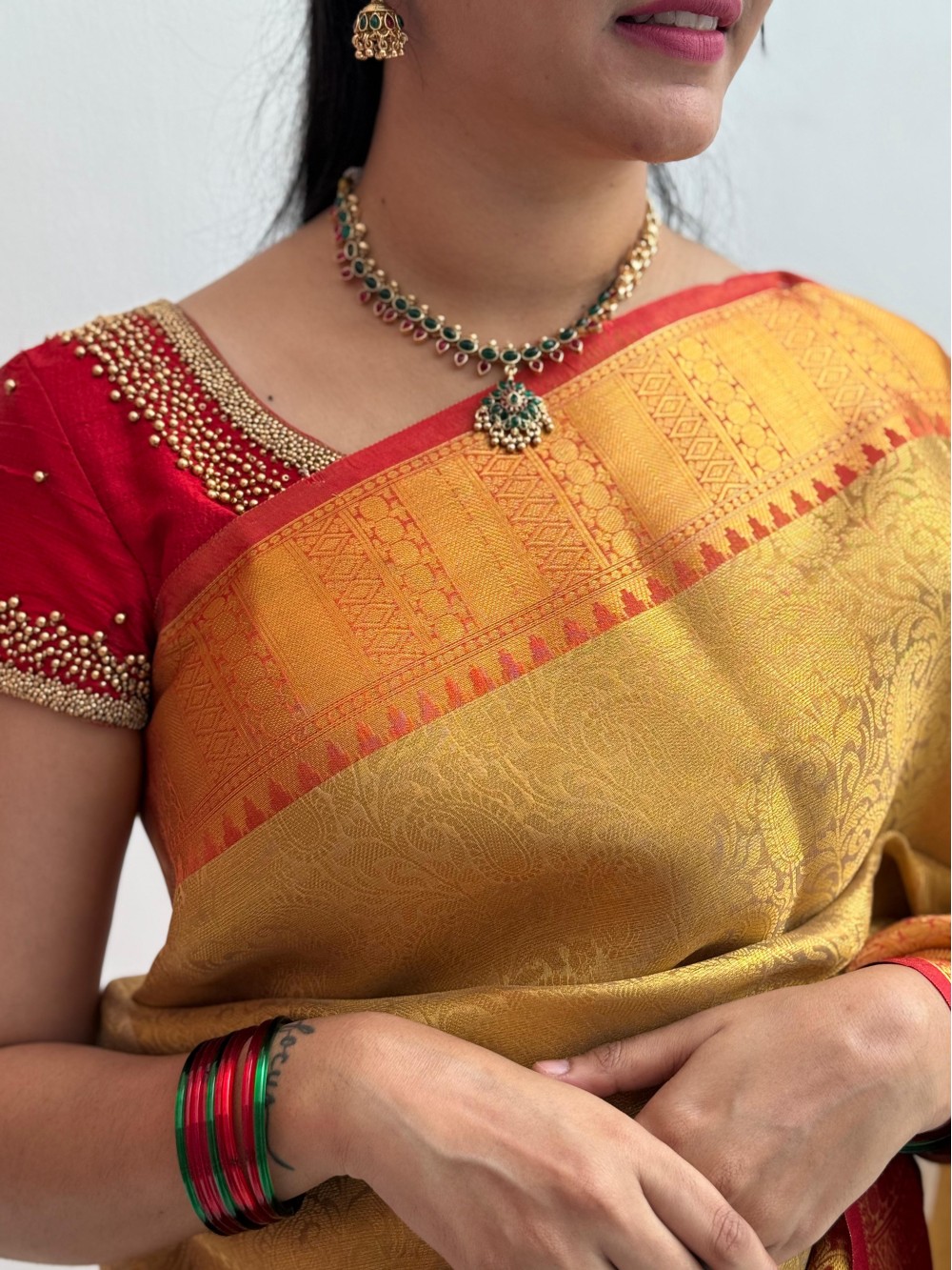Golden Fancy Tissue Kora silk Saree Golden Fancy Tissue Kora silk Saree