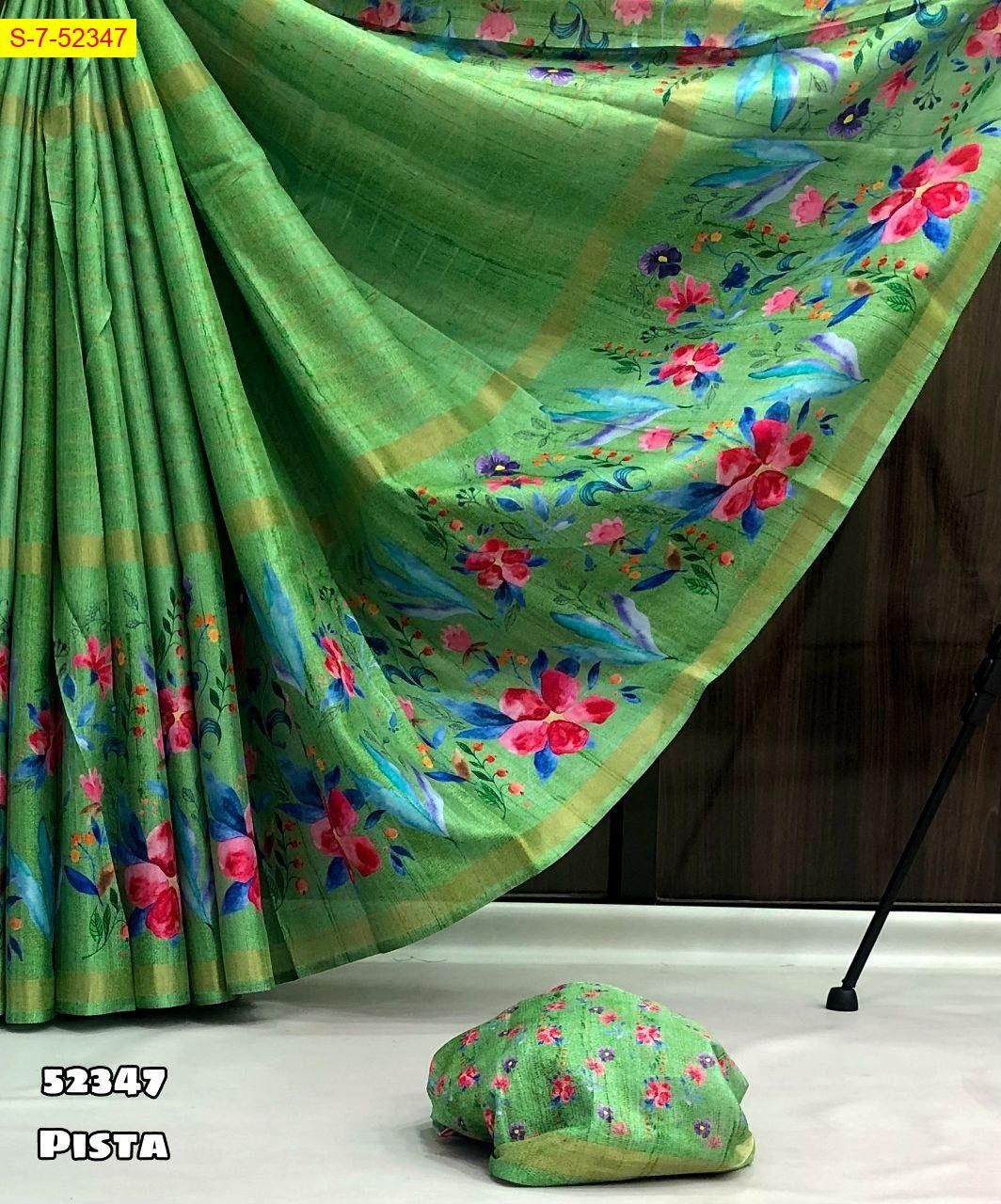 Pista Dola silk mysore style weaving sarees