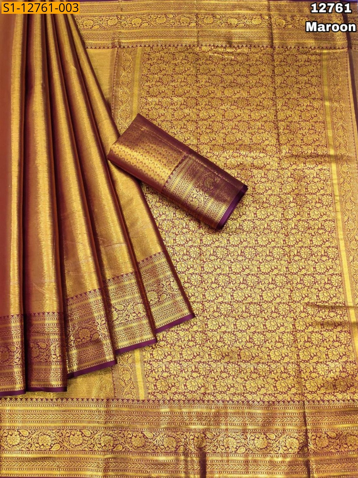 Maroon Fancy Kanjivaram Silk Saree