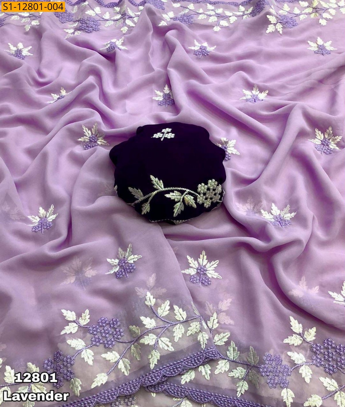 Lavender Fancy georgette sarees