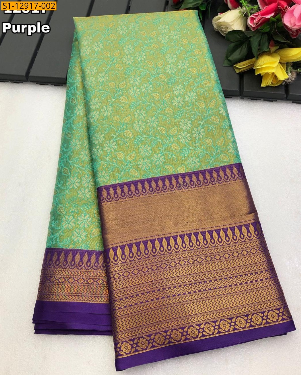 Purple Fancy Kanjiviram pattu silk Saree