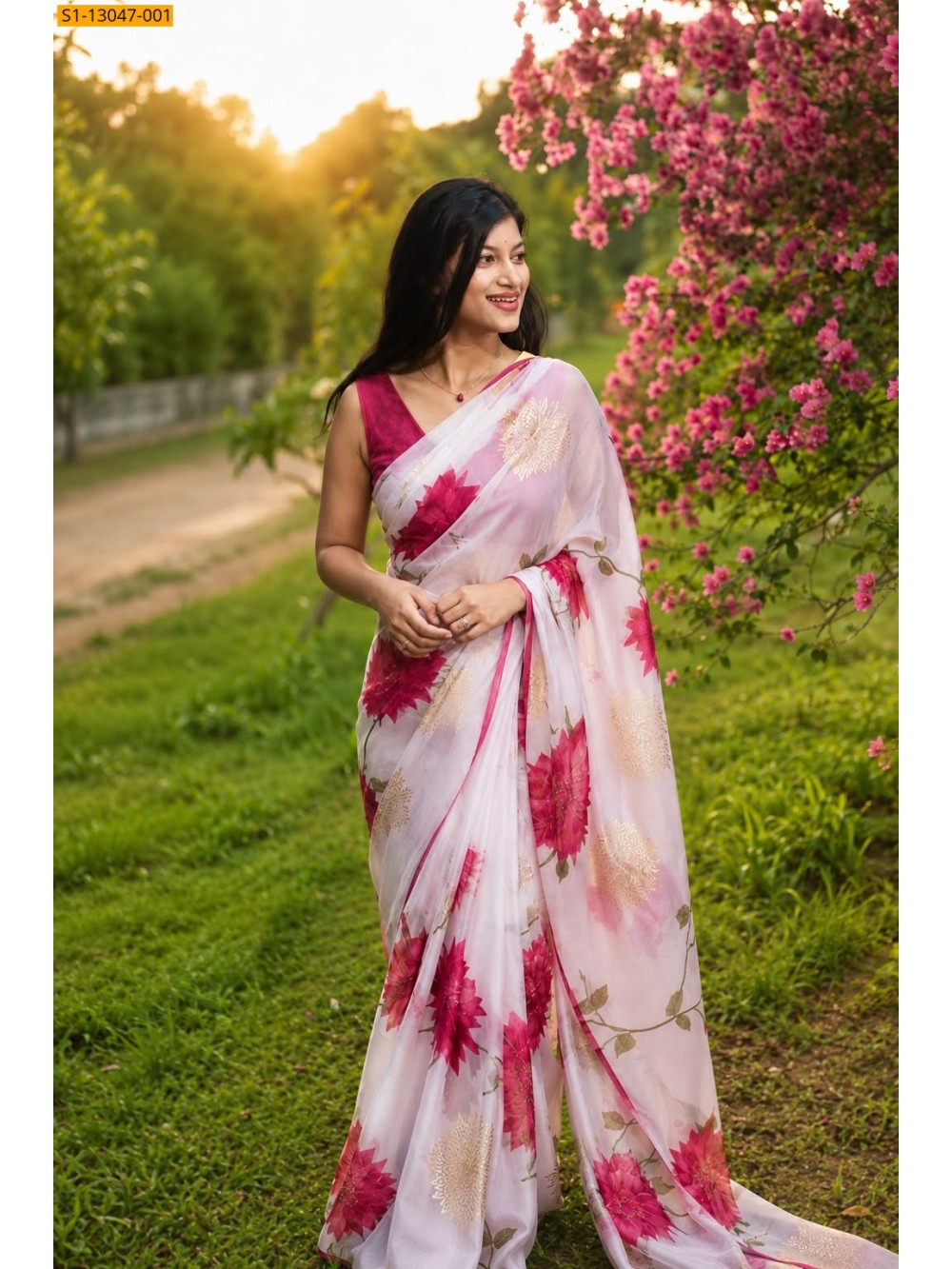 Celebrity inspired Kora organza Saree
