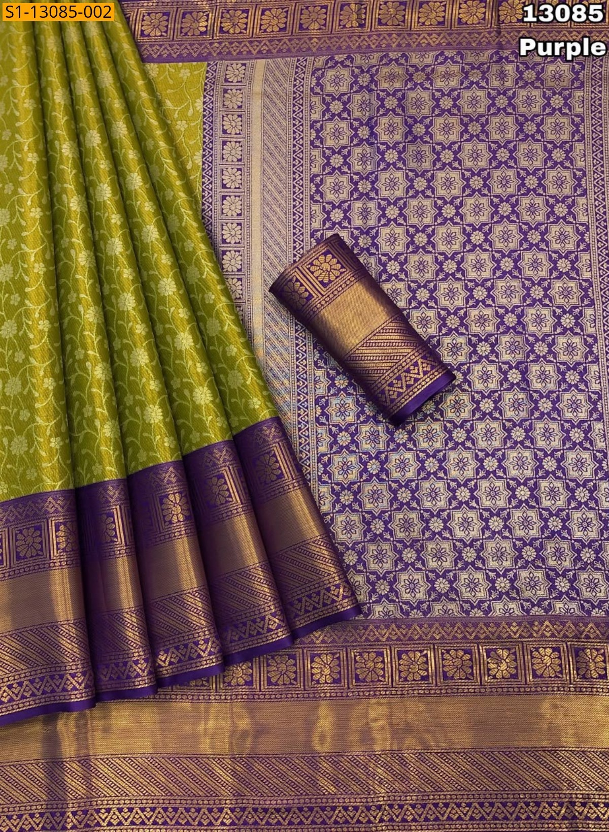 Purple Fancy Kanjiviram Pattu Silk Sare