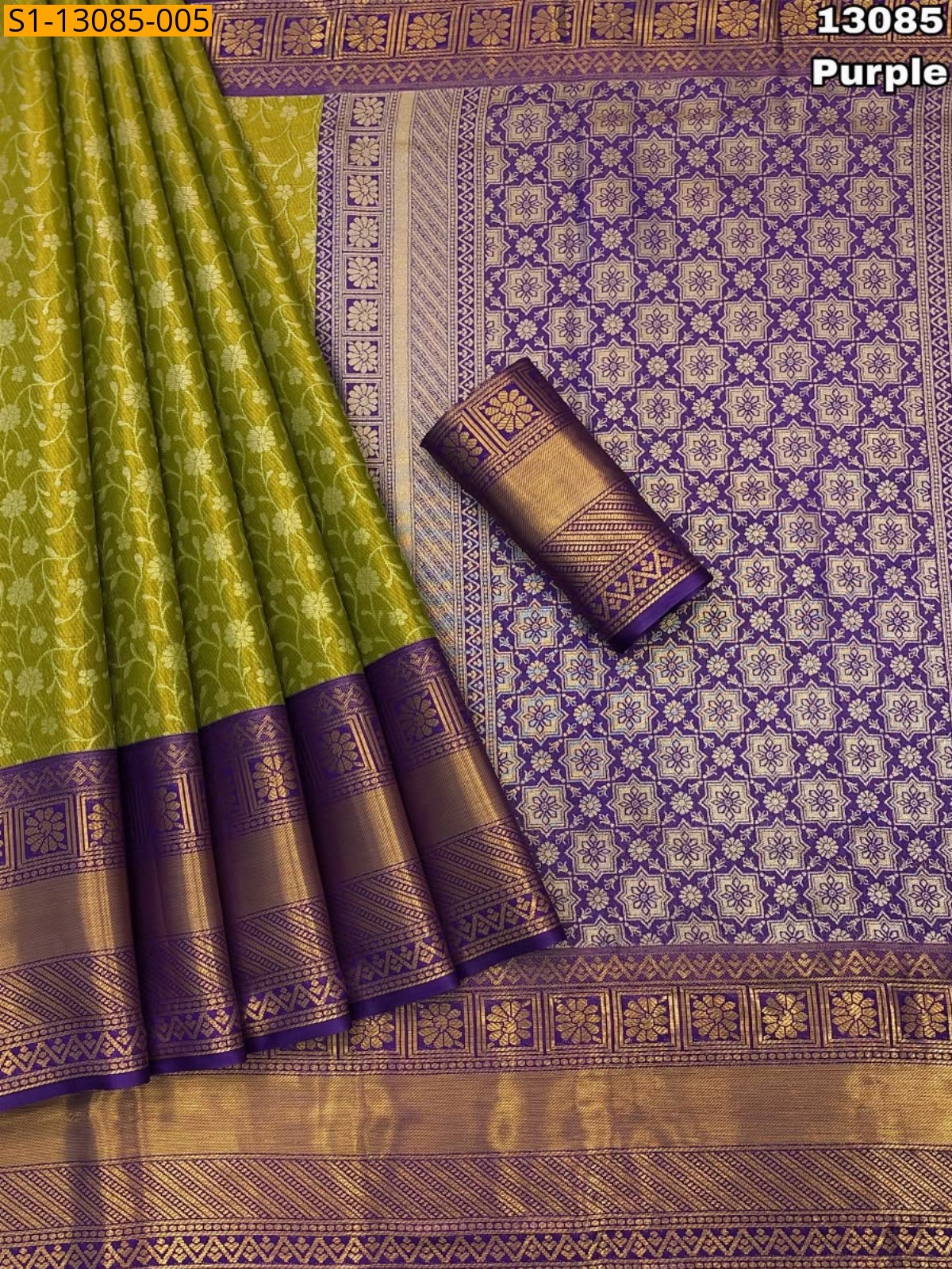 Purple Fancy Kanjiviram pattu silk Saree