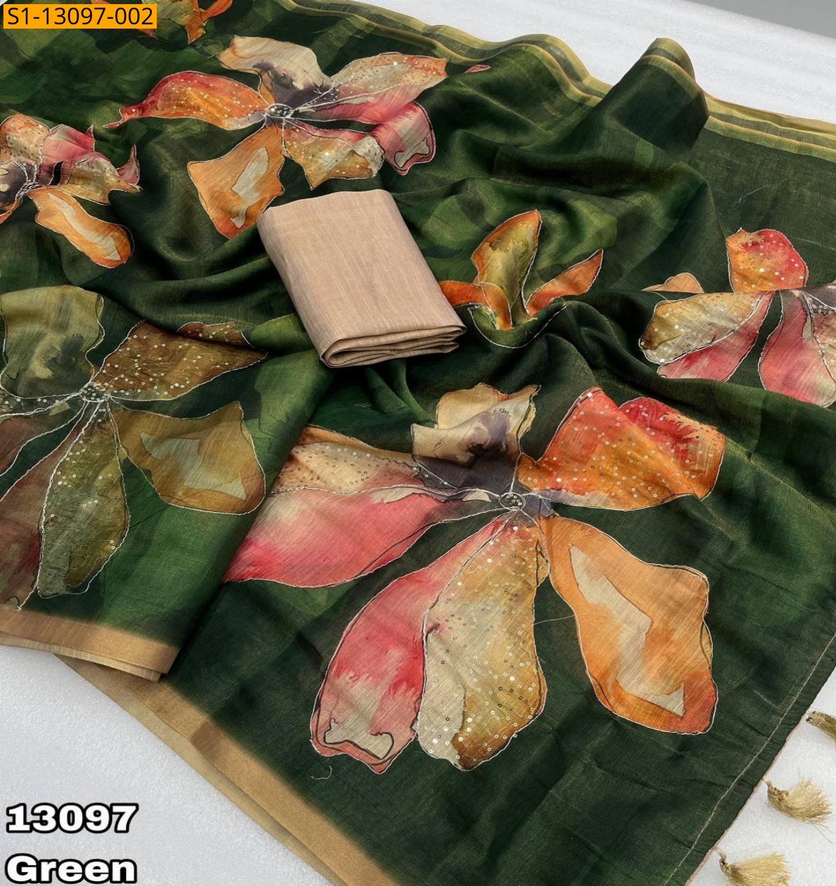 Green Fancy Erode Tissue Silk Saree