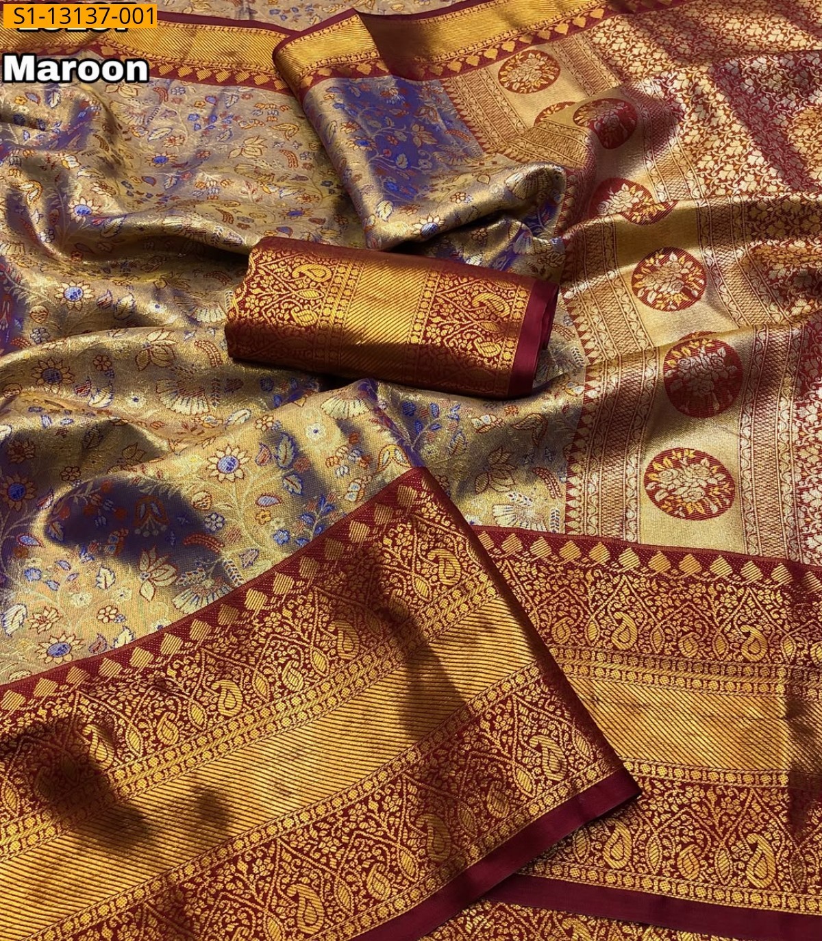 Maroon Fancy Kanjivaram Silk Saree