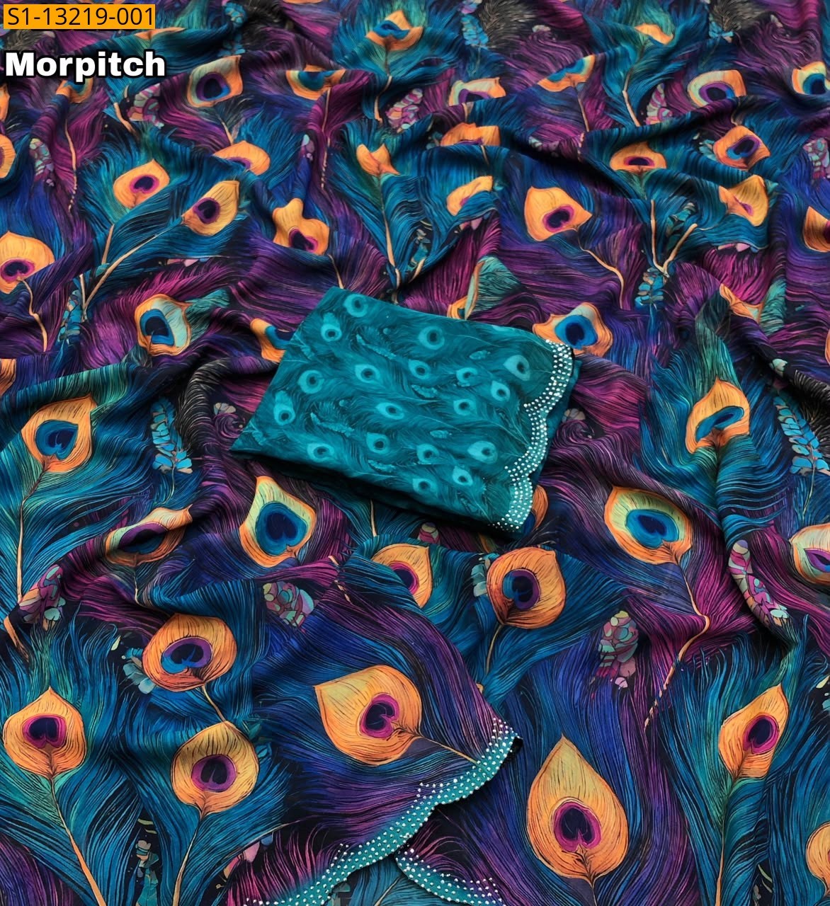 Morpitch Fancy Chiffon Saree