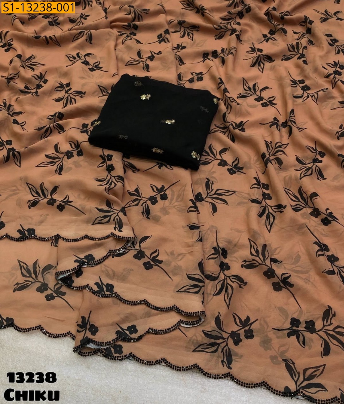 Chikku Fancy Soft Weightless Chiffon Saree
