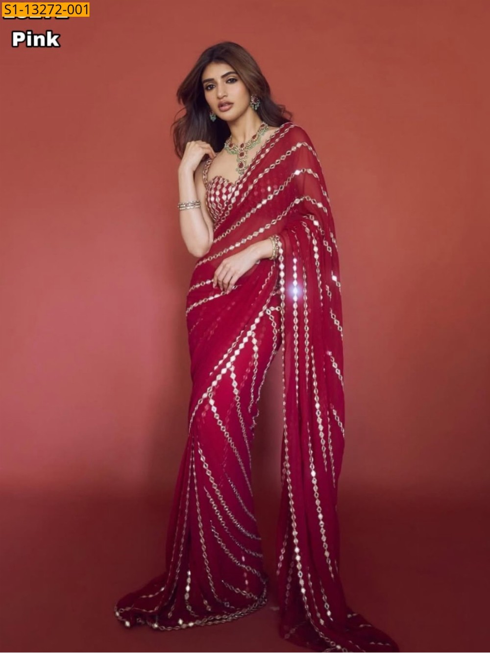 Pink Fancy Space Silk Sarees Pink Fancy Space Silk Sarees