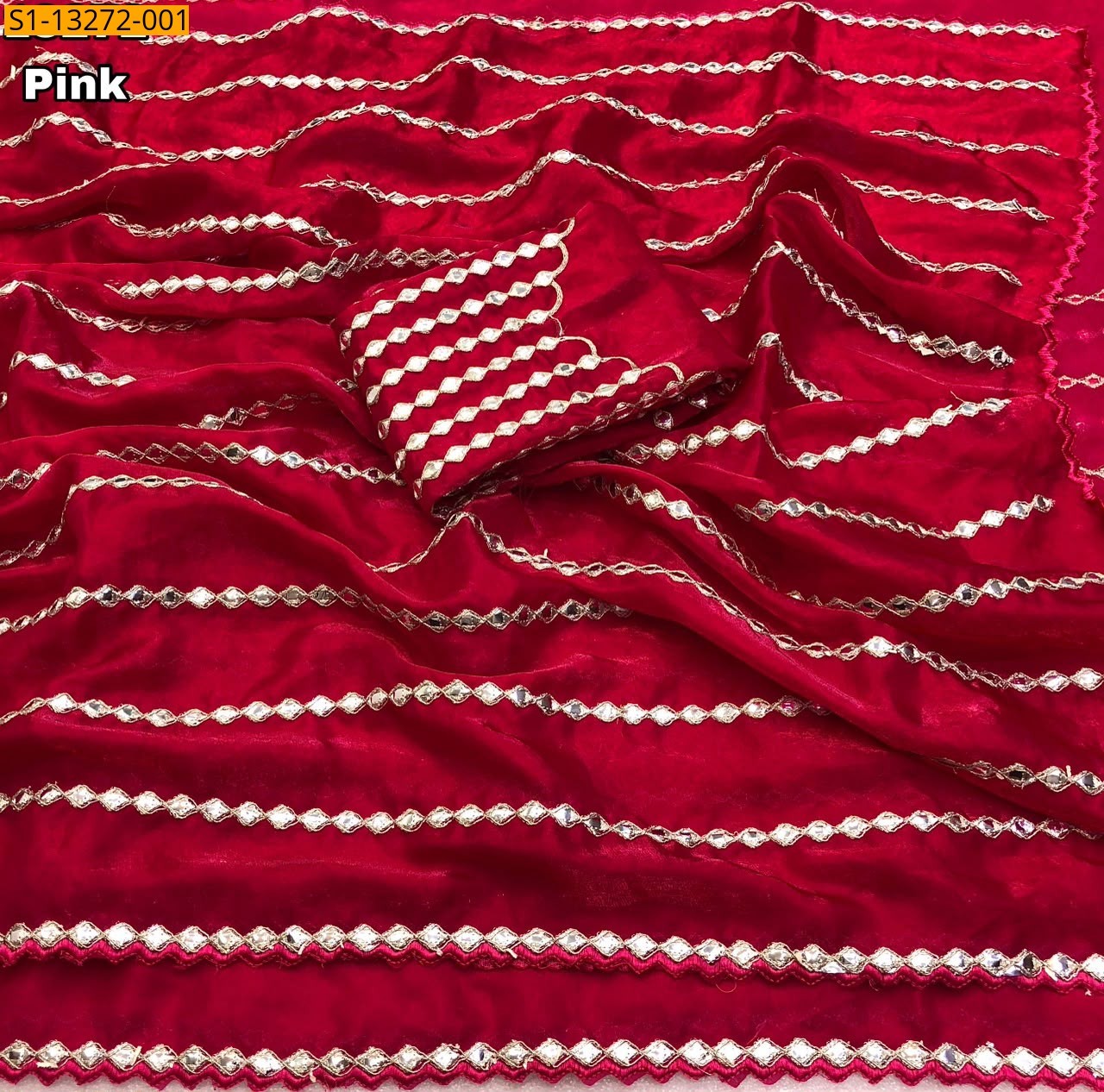 Pink Fancy Space Silk Sarees