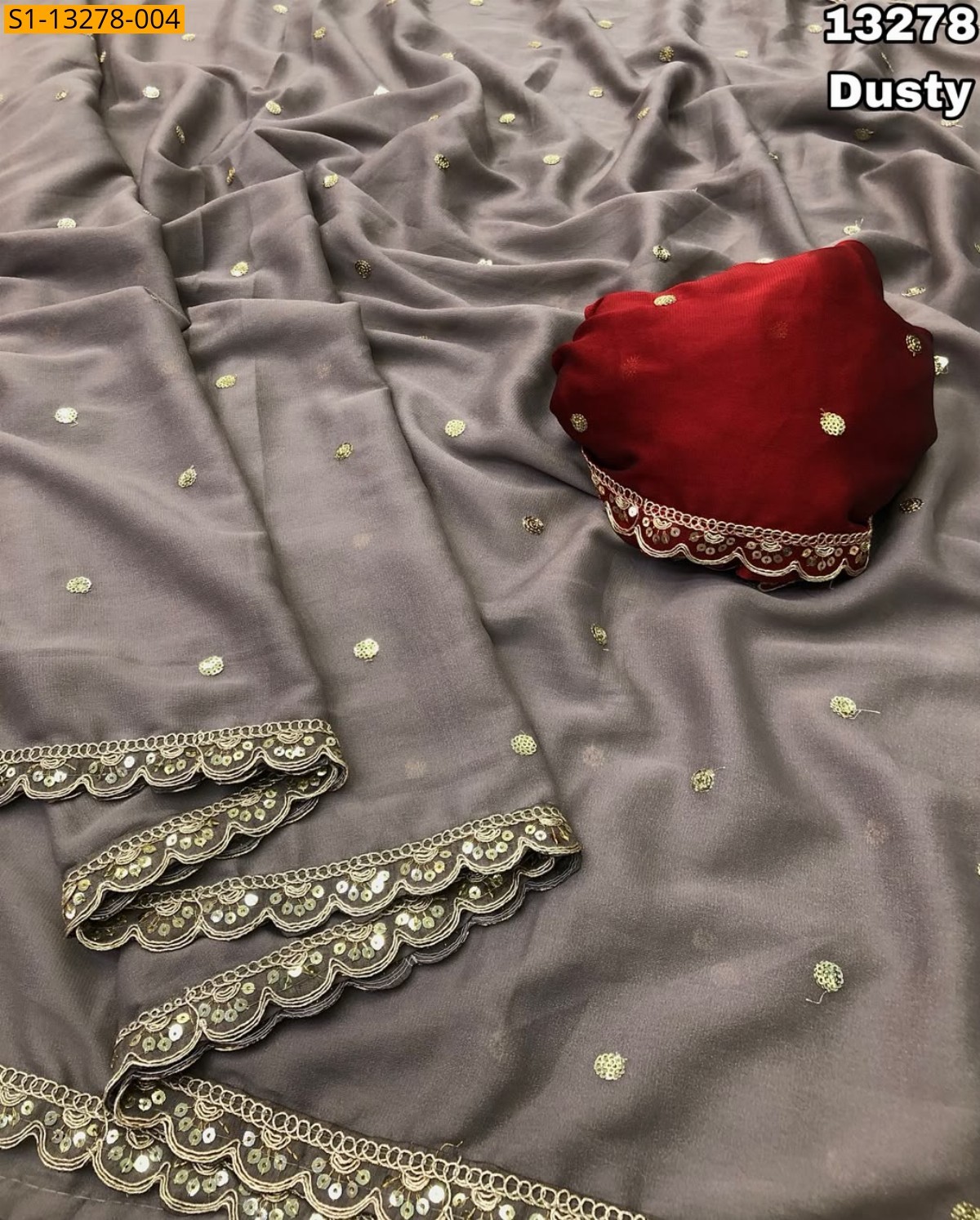 Dusty Fancy Star Georgette Saree