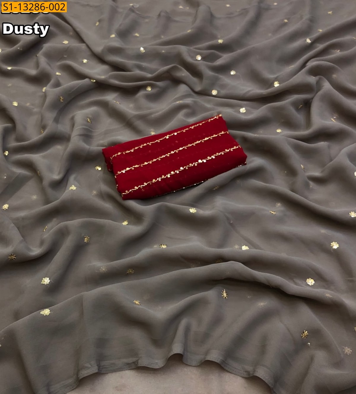 Dusty Fancy Faux Georgette Saree