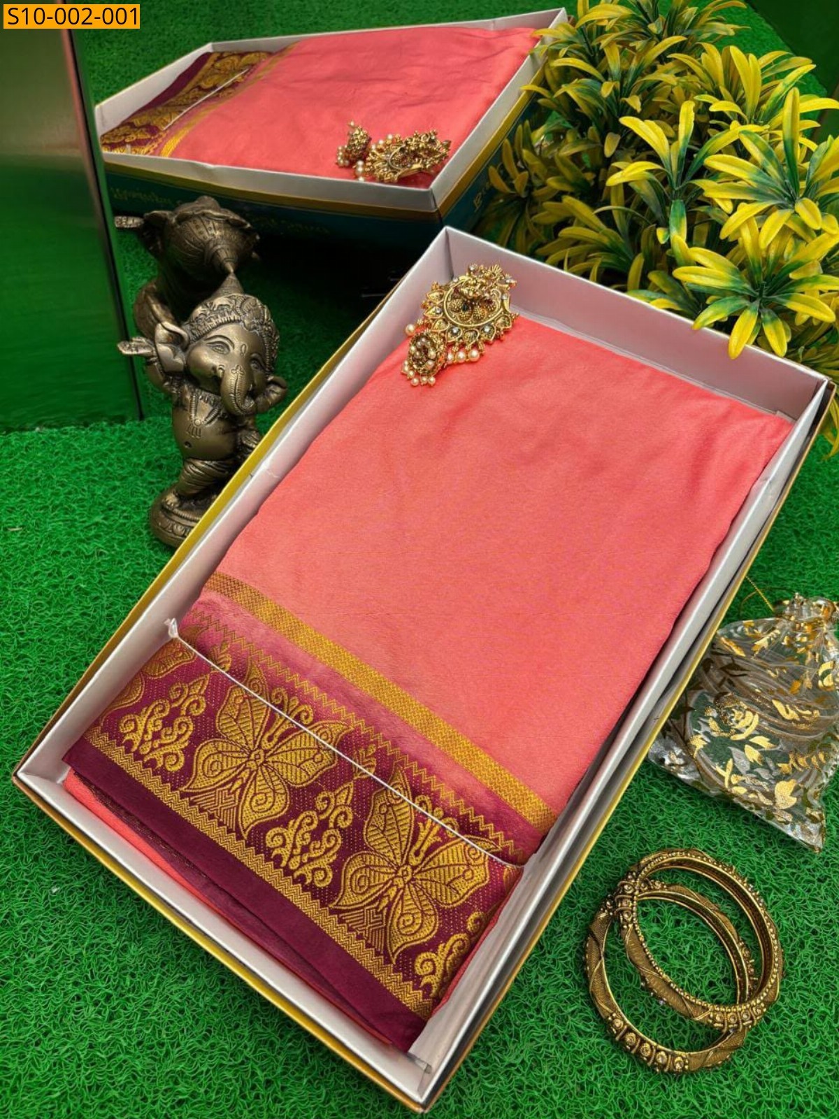 Peach Fancy Poonam Silk Sarees